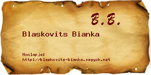 Blaskovits Bianka névjegykártya